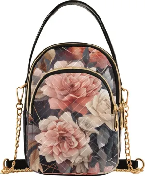 Floral Abstract Geometric Women s Crossbody Handbags, Shoulder Purses for Women Crossbody, Fall Crossbody Purse