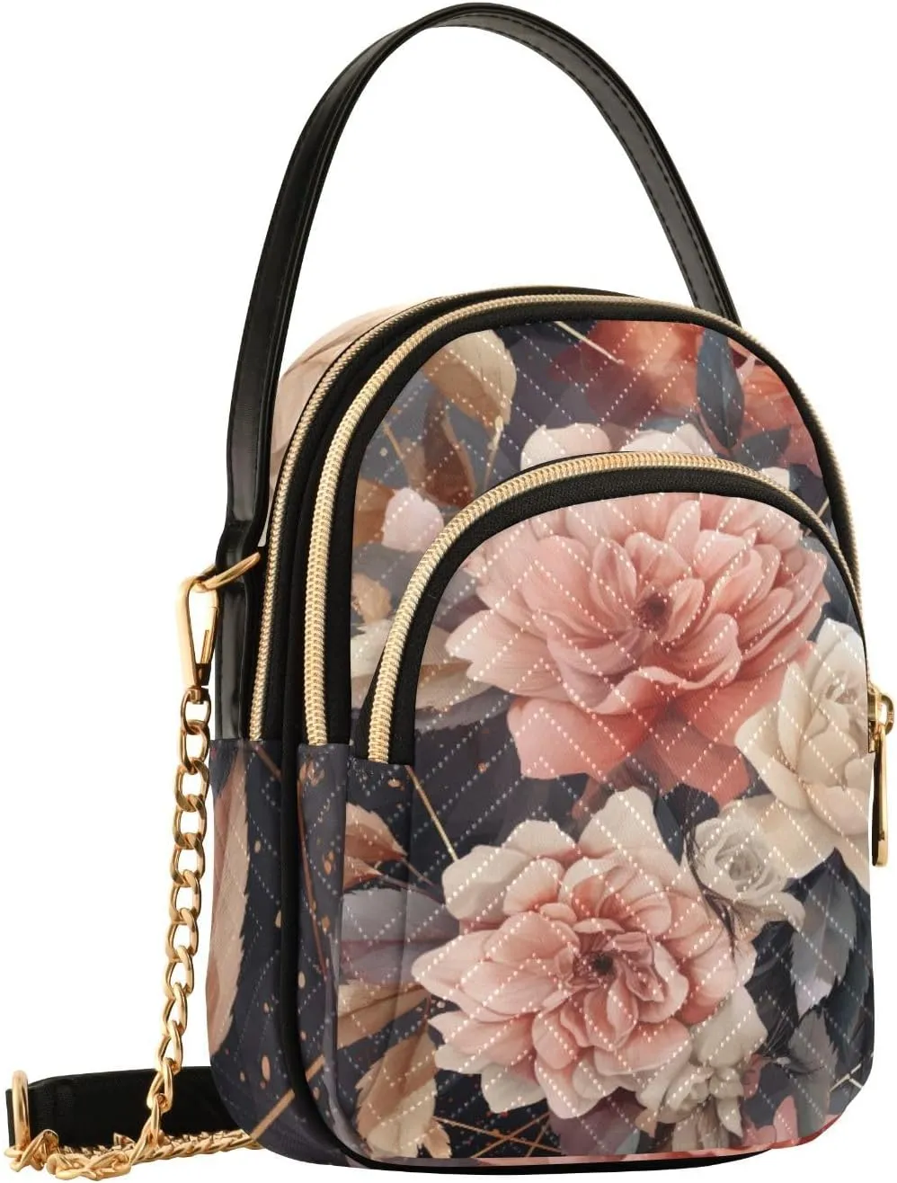 Floral Abstract Geometric Women s Crossbody Handbags, Shoulder Purses for Women Crossbody, Fall Crossbody Purse