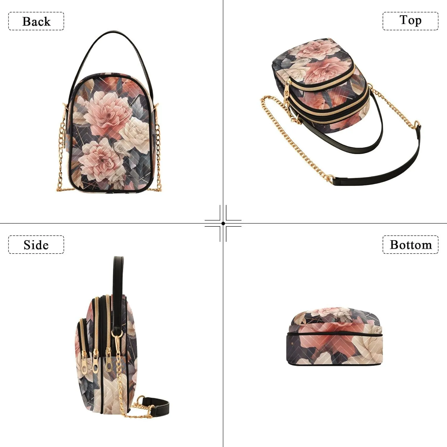 Floral Abstract Geometric Women s Crossbody Handbags, Shoulder Purses for Women Crossbody, Fall Crossbody Purse