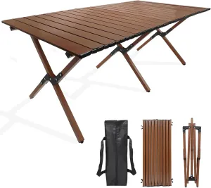 Folding Camping Picnic Tables Lightweight Low Portable Foldable Picnic Table with Carry Bag for Camp RV Outdoor Travel Beach BBQ, Easy to Set Up