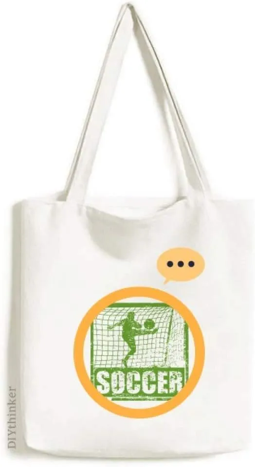Football Player Scores Goal Football Expression Gift Sack Canvas Tote Shoulder Bag