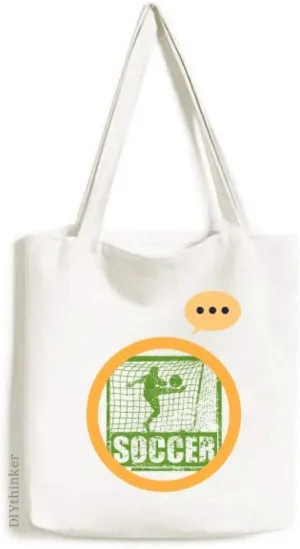 Football Player Scores Goal Football Expression Gift Sack Canvas Tote Shoulder Bag