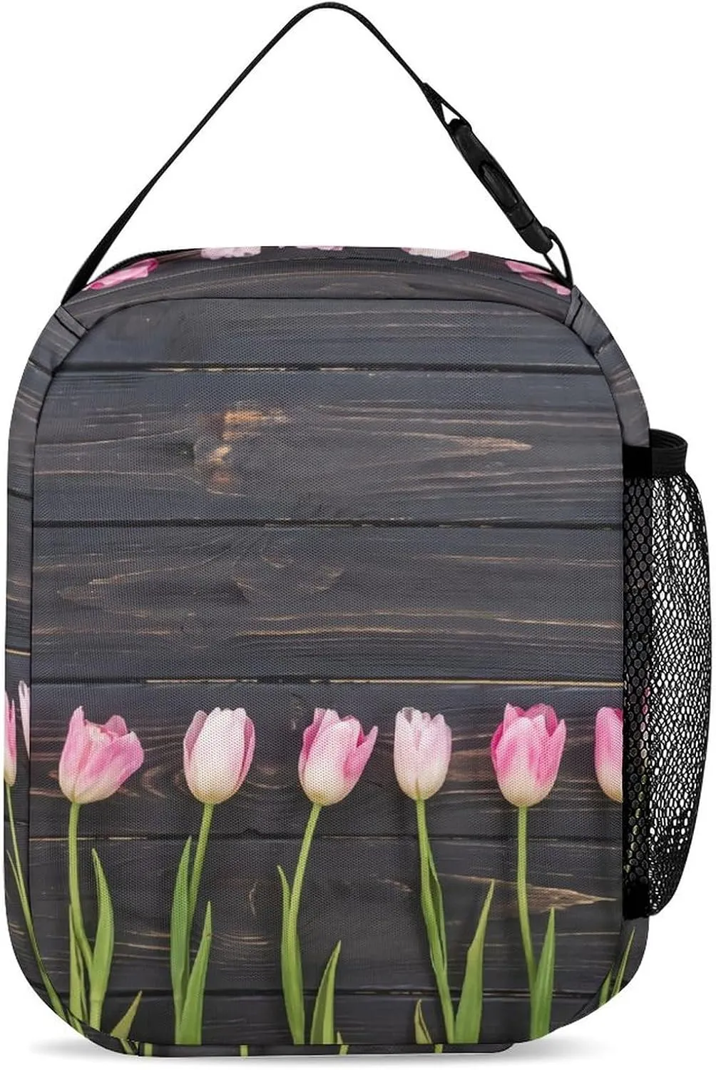 Freshly Picked Tulips Backpack Portable Meal Bag, Stationery Bag Set, Sturdy And Durable