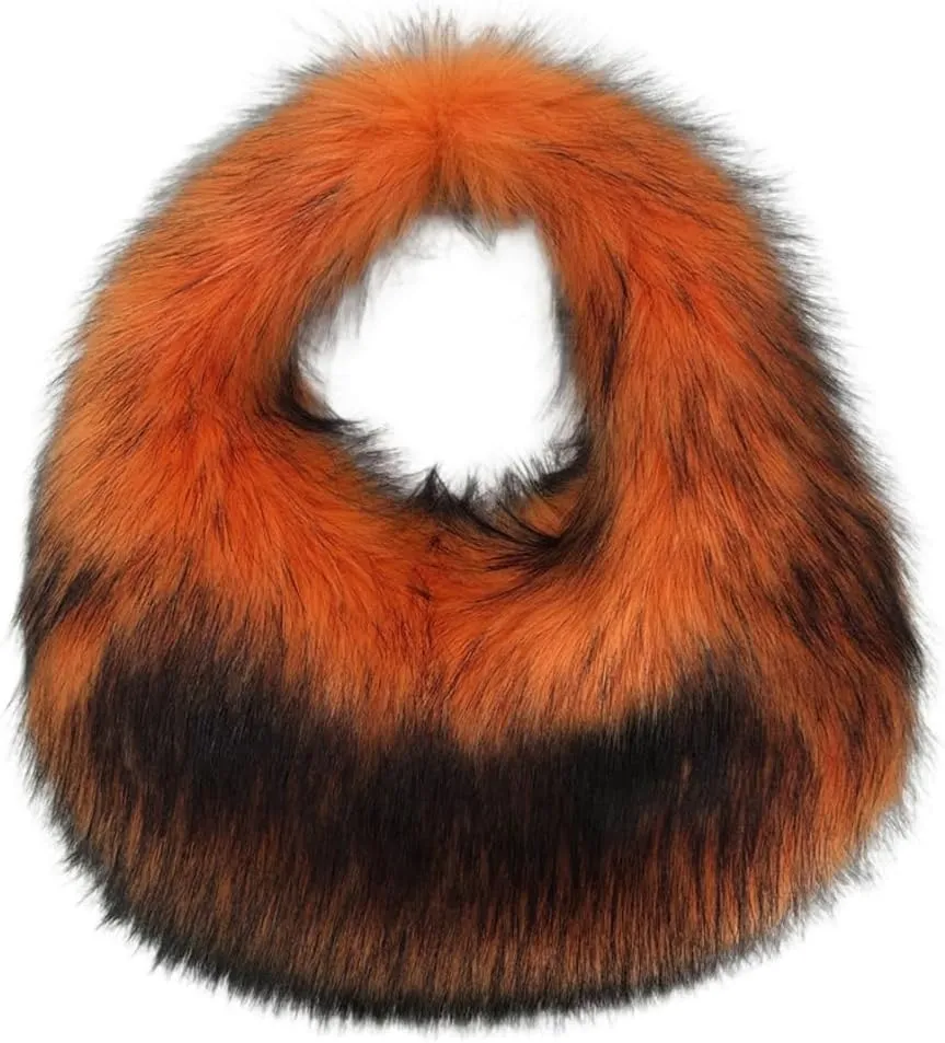 Furry Purse for Women Faux Fur Shoulder Bag Y2k Purse Fluffy Large Tote Bag Fuzzy Handbags Dumpling Satchels
