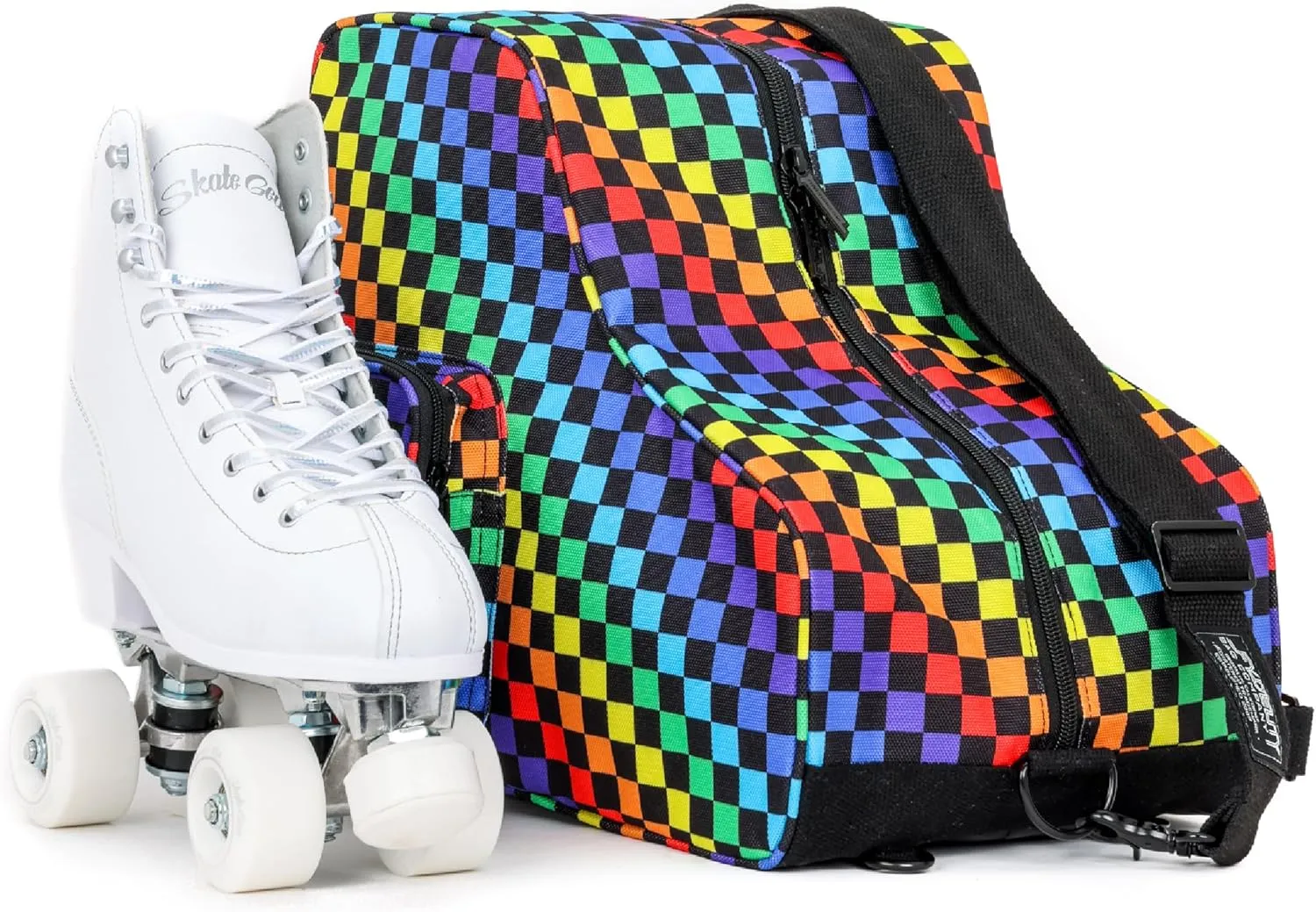Fydelity- Retro Cute Roller Skate Bag for Women, Converts into Roller Skates Backpack –Heavy Duty Roller Skating Bag Fits Mens Ice Skate, Boys Inline Skates, Girls Figure Skates