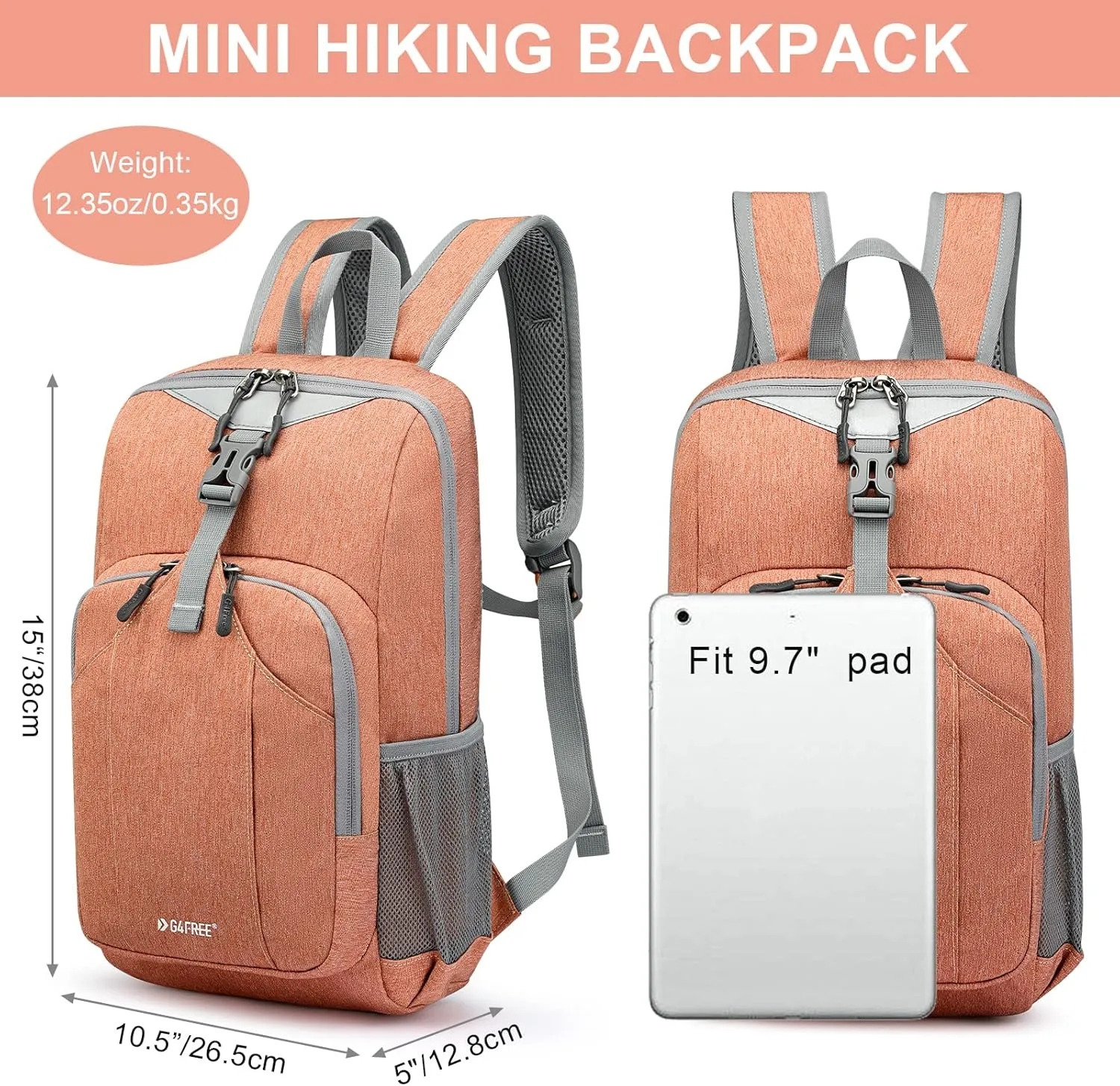 G4Free Mini 10L Hiking Daypack Small Hiking Backpack Cycling Compact Shoulder Backpack Outdoor for Men Women