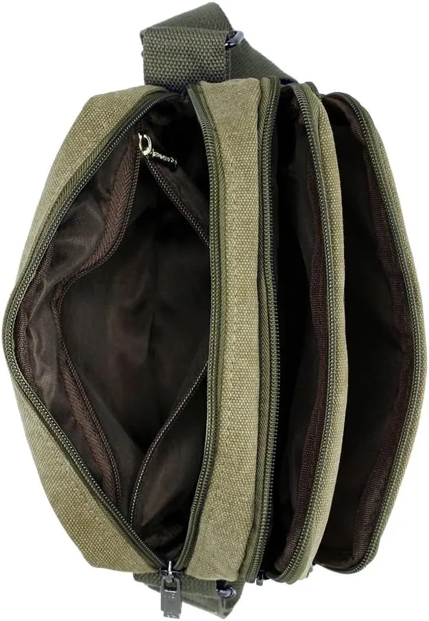GEARONIC TM Men Vintage Crossbody Canvas Messenger Shoulder Bag Hiking Military Travel Satchel