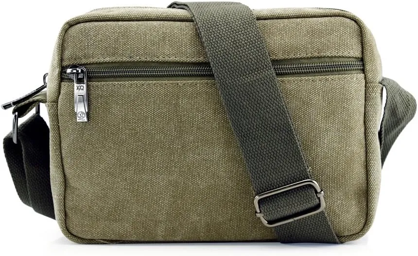 GEARONIC TM Men Vintage Crossbody Canvas Messenger Shoulder Bag Hiking Military Travel Satchel