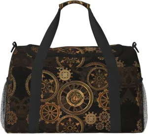 Gears Clock Bronze Century print Personal Item Bag Large Duffel Bag Travel Bag Weekender Bag Gym Bag Tote Duffel bag