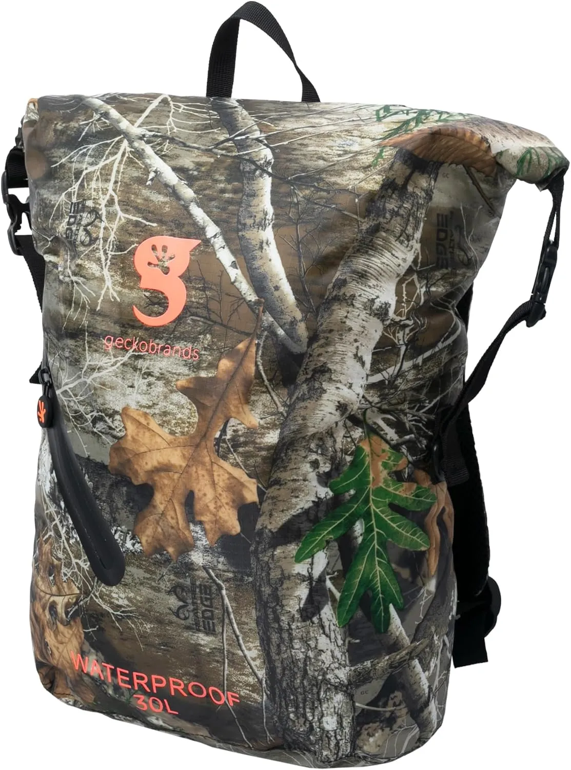 geckobrands Lightweight 30L Waterproof Backpack - Lightweight Watertight Outdoor Bag Hiking Traveling Light Water Activities
