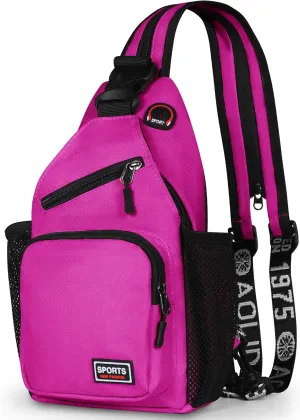 Geestock Crossbody Sling Bag Backpack for Men & Women, Convertible Shoulder Bag Waterproof Chest Bag For Daypack Travel Hiking (Purple)