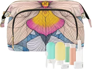Geometric Moth Orchid Flower Colorful Travel Bags For Women Portable Women Cash Wallet for Toiletry Organizer bolsas para