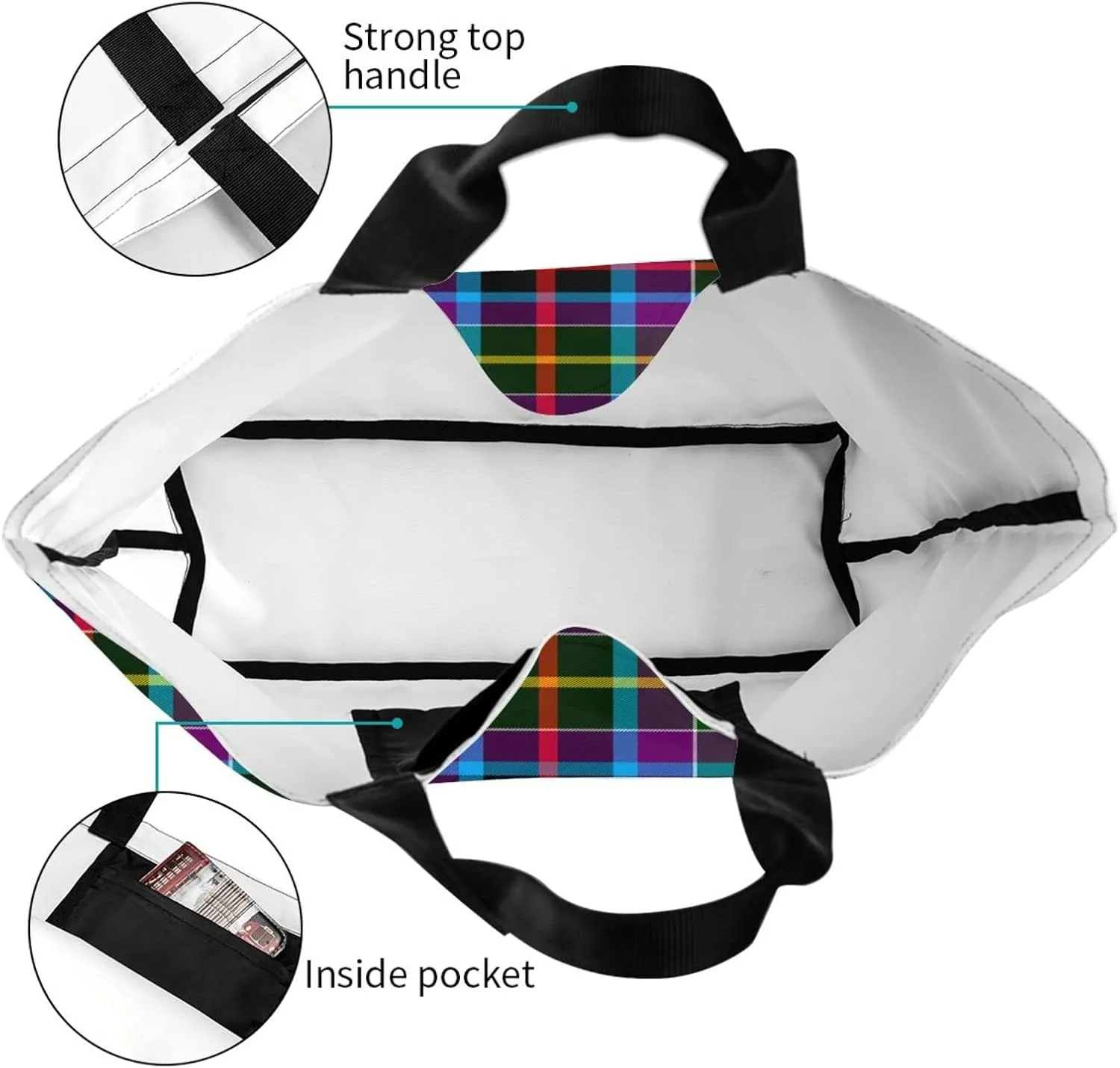 Georgia Tartan Tote Bag For Women Weekender Travel Bag Reusable Grocery Bags Large Totes Handbags