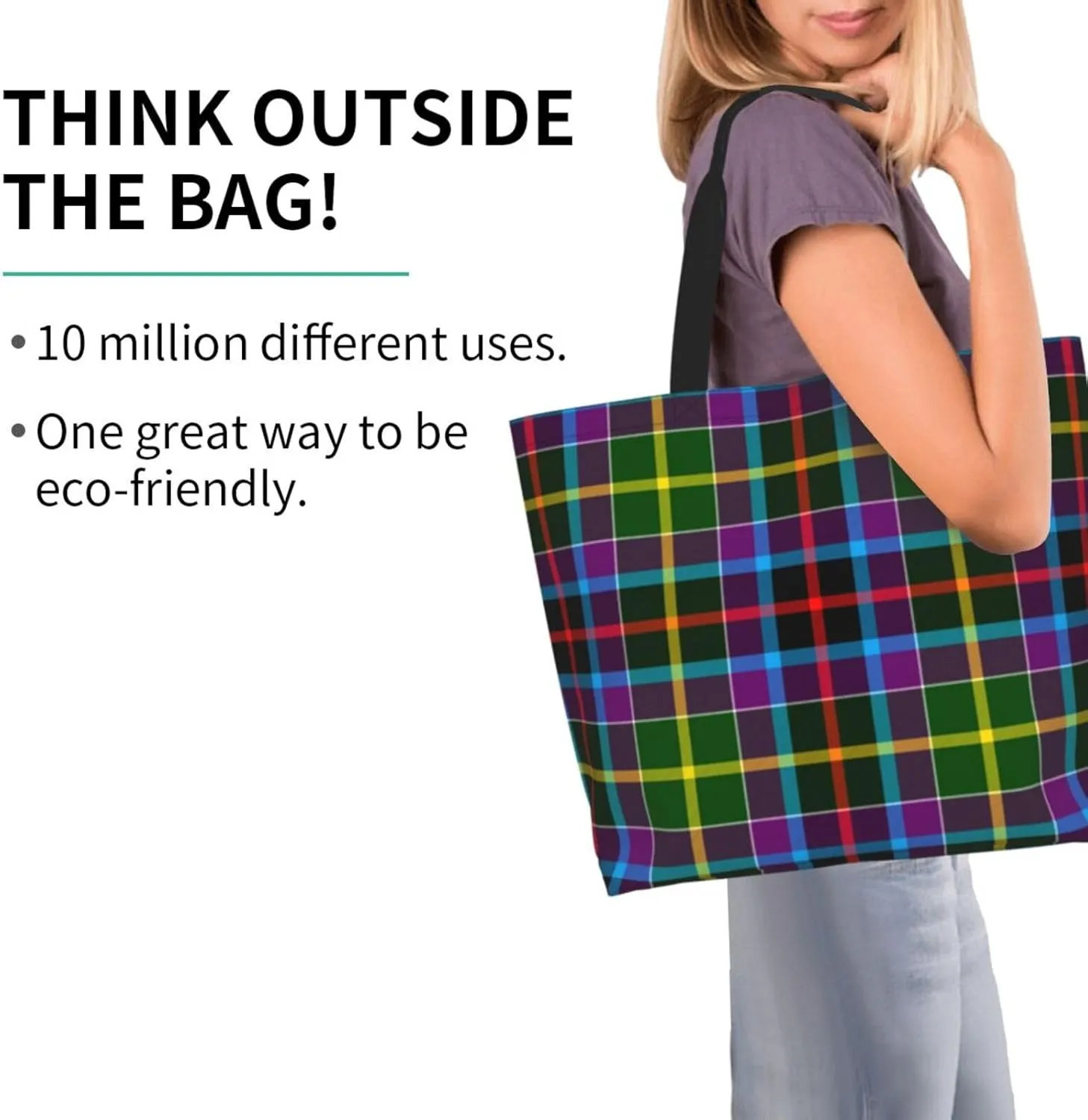 Georgia Tartan Tote Bag For Women Weekender Travel Bag Reusable Grocery Bags Large Totes Handbags