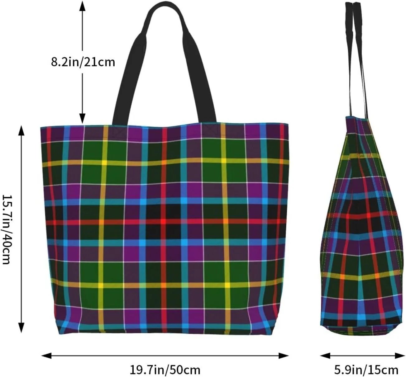 Georgia Tartan Tote Bag For Women Weekender Travel Bag Reusable Grocery Bags Large Totes Handbags