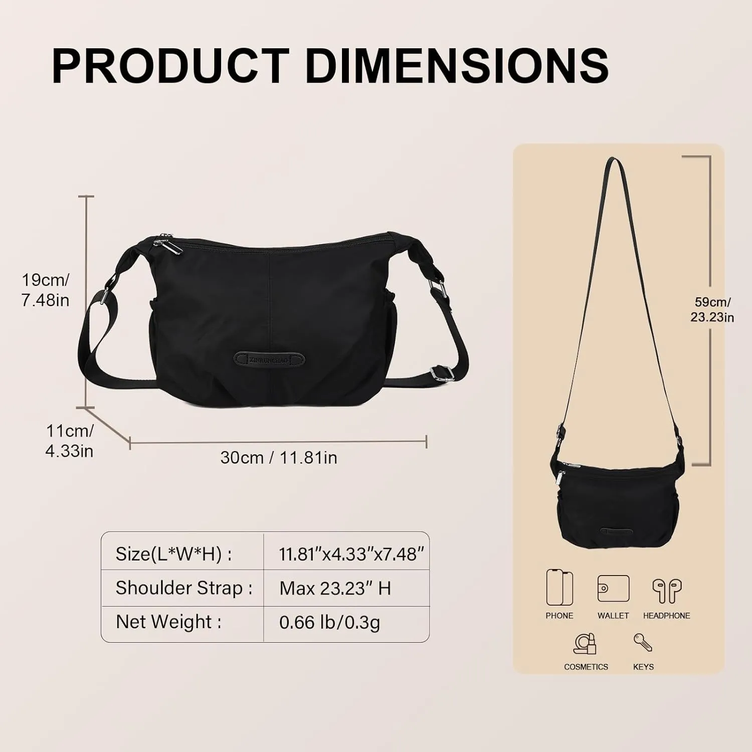 Gladdon Crossbody Bag for Women Fashion Nylon Shoulder Purses Designer Handbags with Adjustable Strap