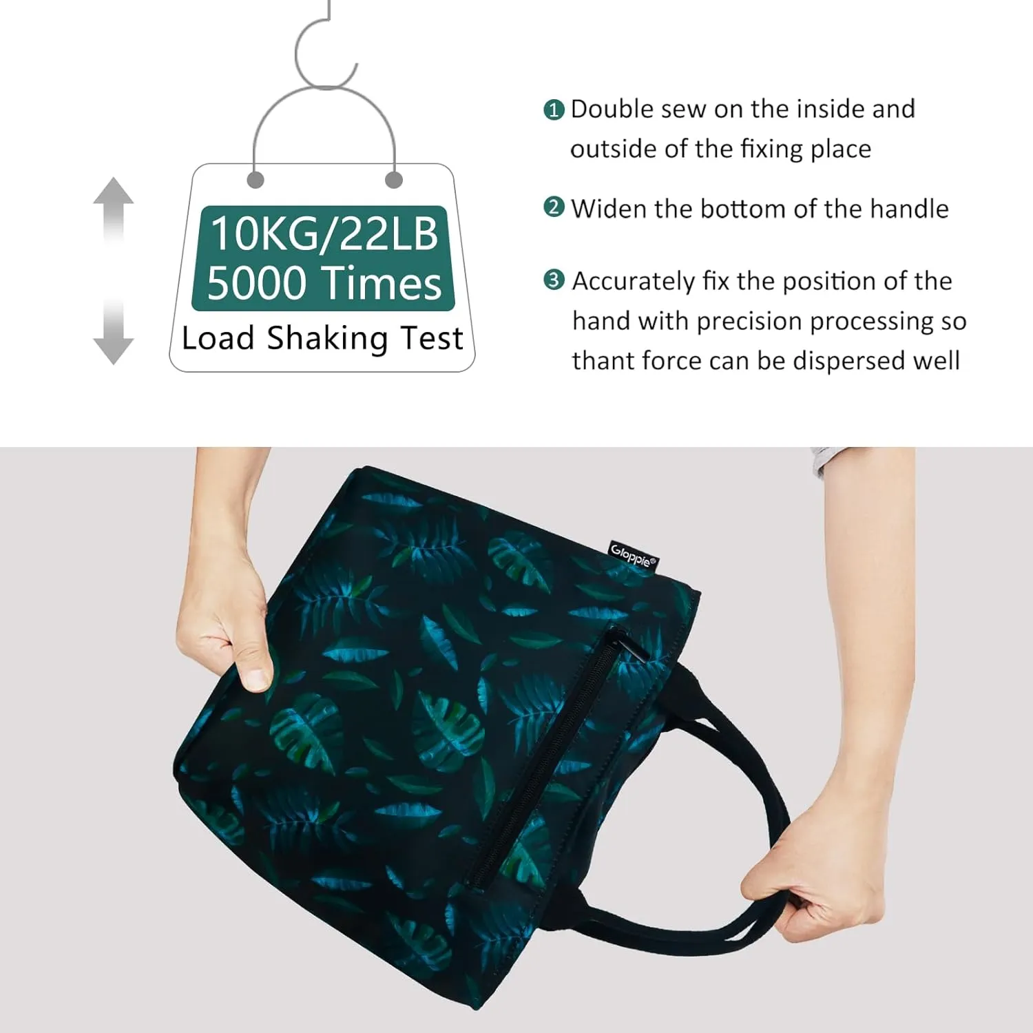Gloppie Lunch Bag Women Lunch Box Insulated Tote Bag for Work Leakproof Lunch Bags Cooler Bags Plantain Leaf 9L