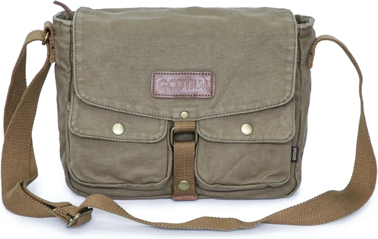 Gootium Canvas Messenger Bag - Vintage Crossbody Shoulder Bag Military Satchel