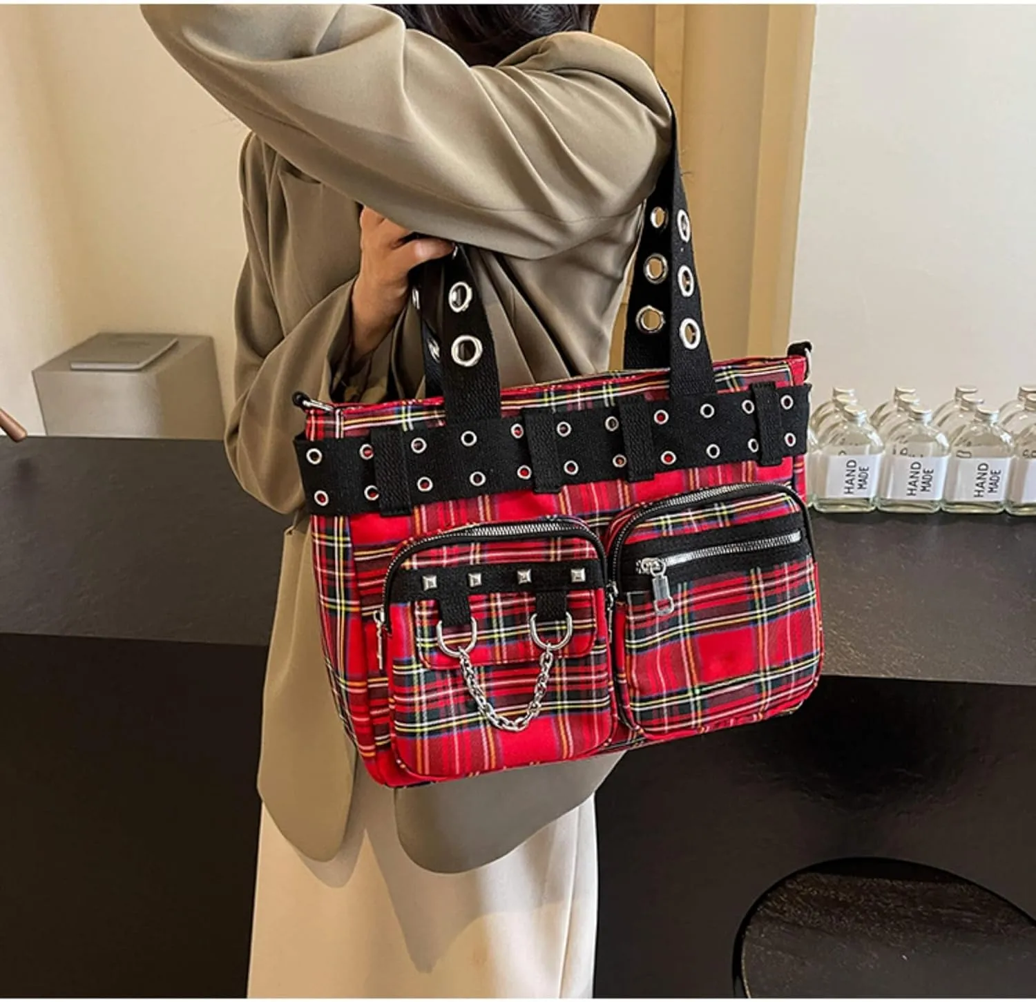 Goth Punk Messenger Bag, Emo Gothic Shoulder Bag