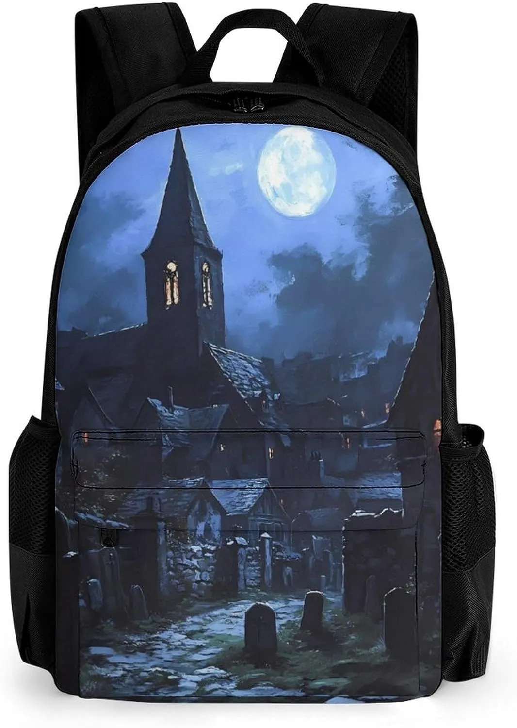 Gothic Architecture Church Cemetery Small Backpack Travel Bag Cute Back Packs Fashion Graphic Print Daypack
