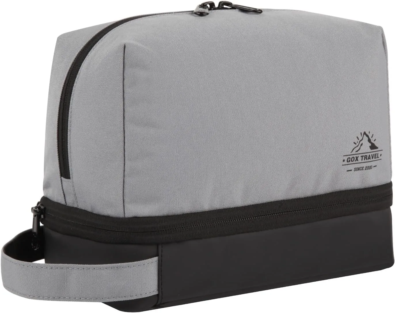 GOX Mens Toiletry Travel Bag Dopp Kit Case Water-resistant Shaving Bag for Toiletries Accessories Portable toiletry bag for Brushes Tools (Grey)