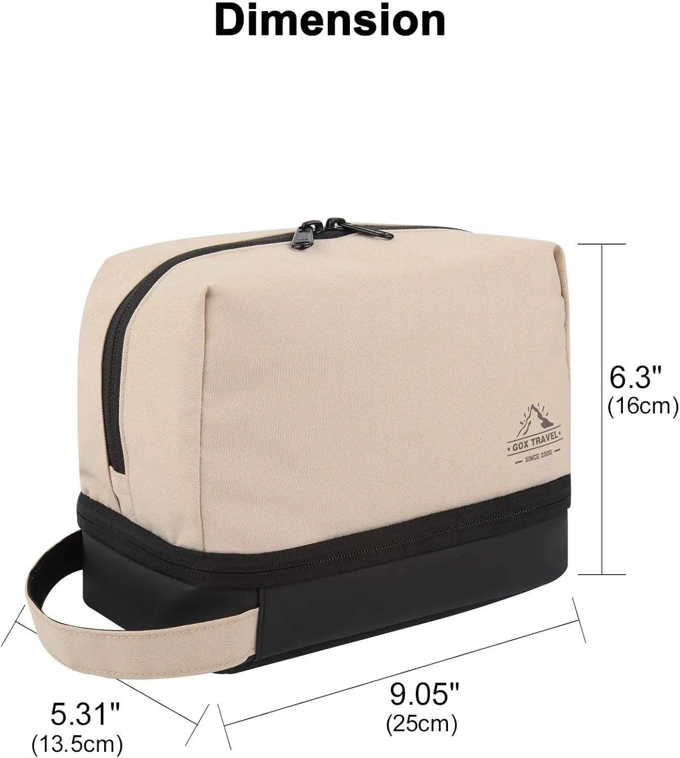 GOX Mens Toiletry Travel Bag Dopp Kit Case Water-resistant Shaving Bag for Toiletries Accessories Portable toiletry bag for Brushes Tools