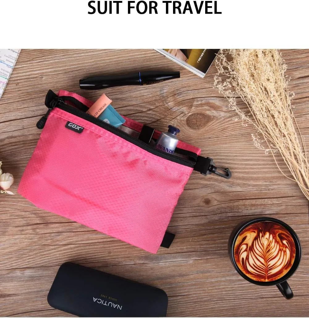 GOX Small Toiletry Bag for Men Bulk Cosmetic Bag Dopp Kit Carry On Zipper Pouch Organization Nylon Small Packing Sack Waterproof