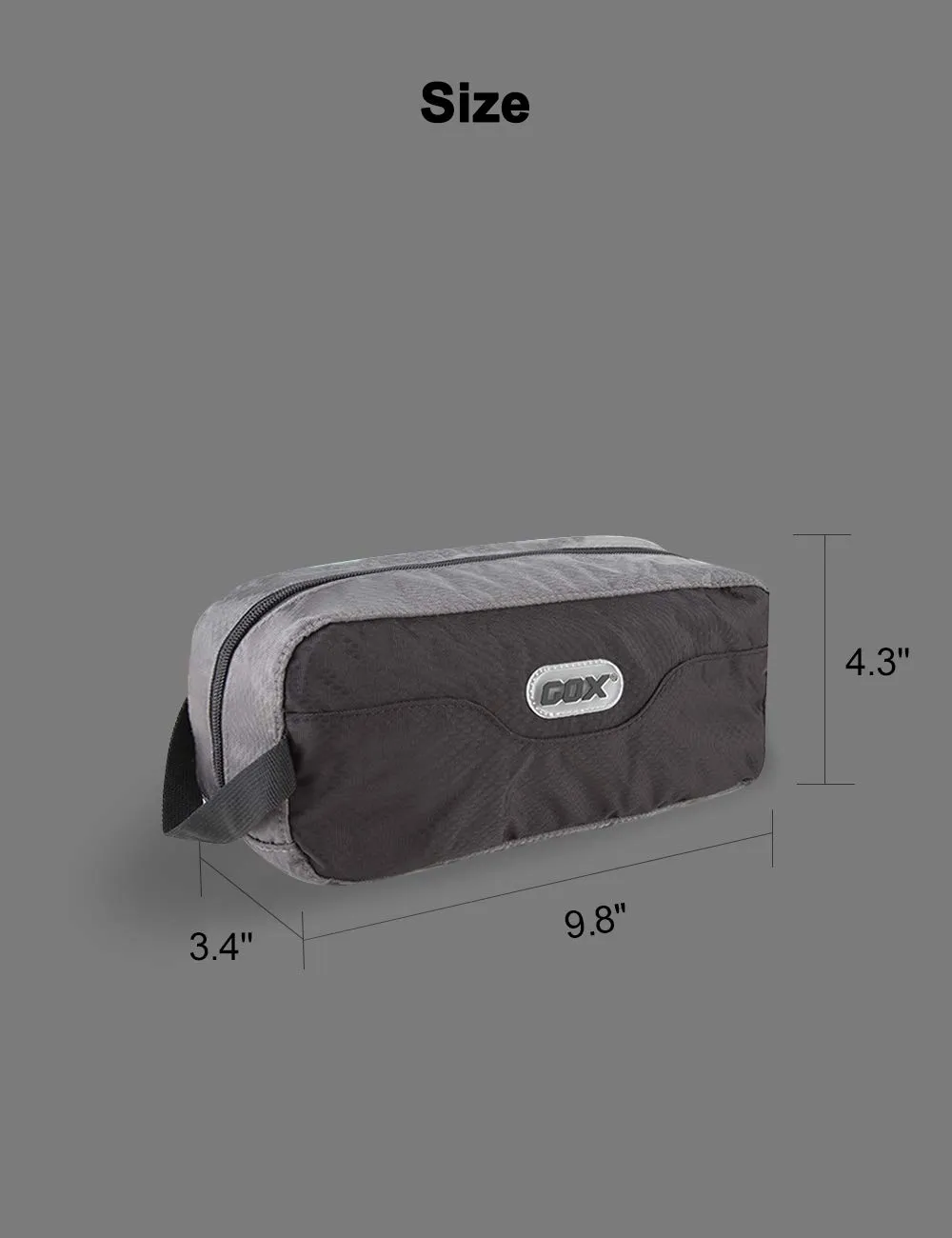 GOX Small Travel Toiletry Bag, Dopp Kit Case For Men, Multifunction Organizer Pouch(Black/Grey)