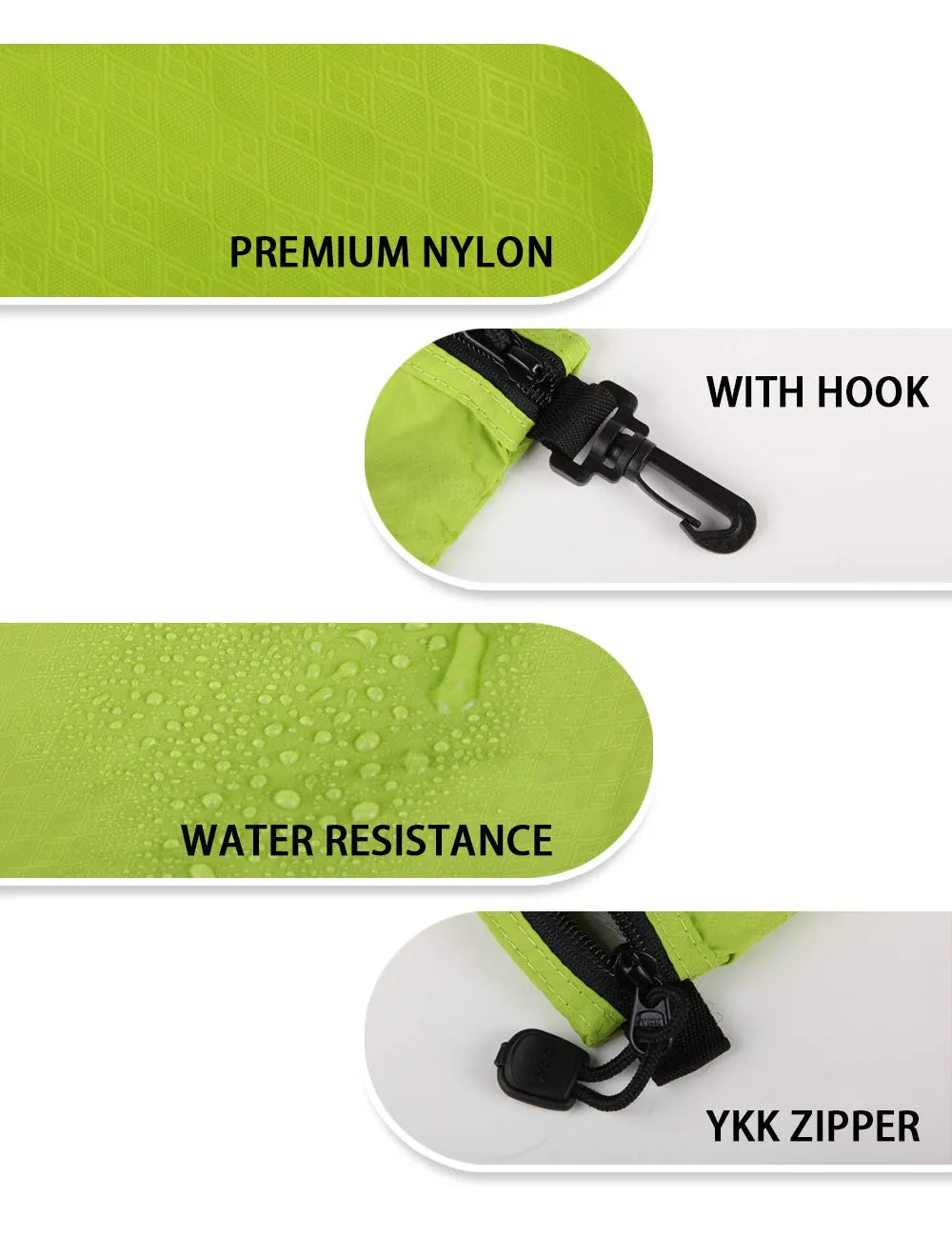 GOX Travel Toiletry Bag Carry On Zipper Pouch Cosmetic Kit Makeup Digital Bag Water Resistant Nylon (Green)