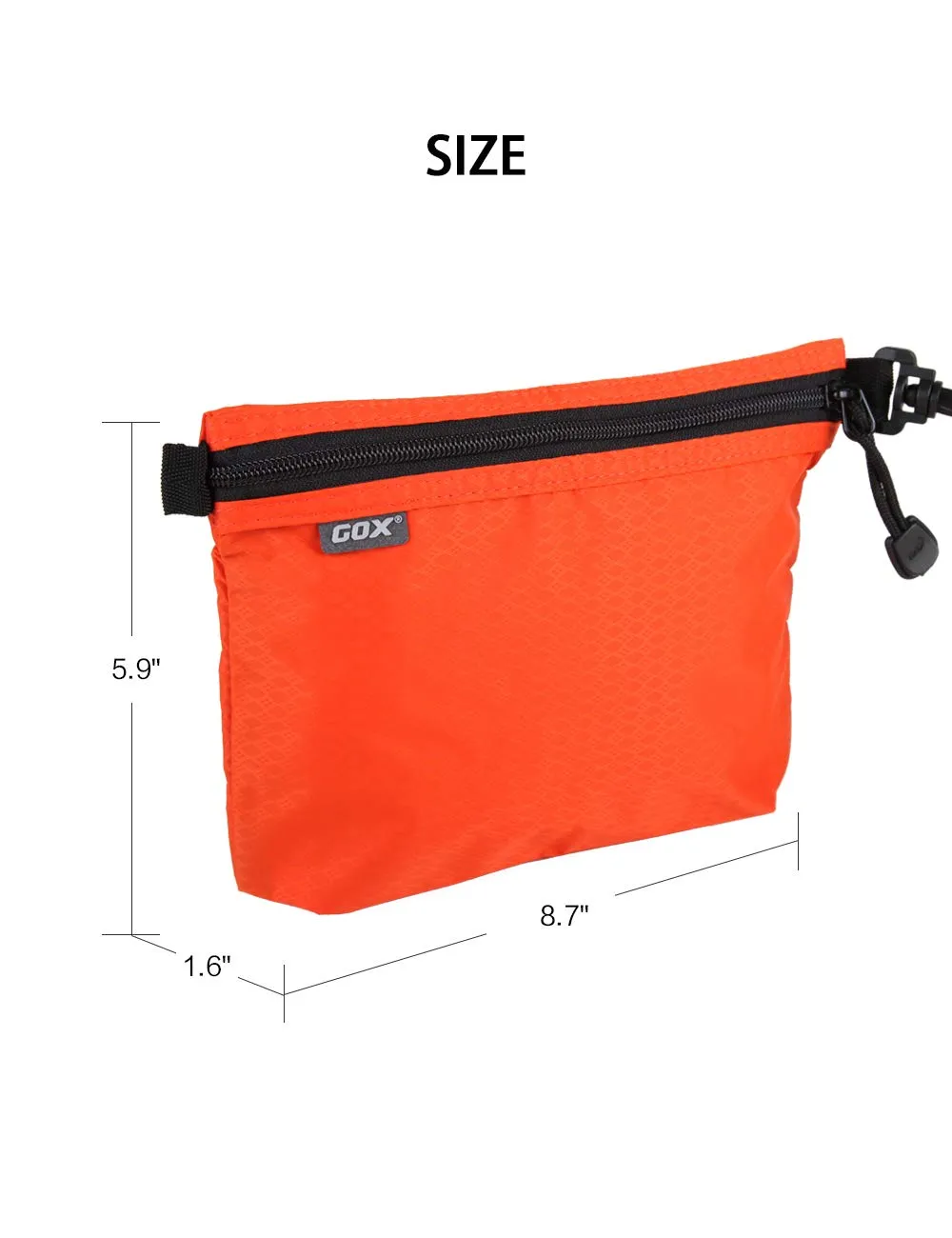 GOX Travel Toiletry Bag Carry On Zipper Pouch Cosmetic Kit Makeup Digital Bag Water Resistant Nylon (Orange)