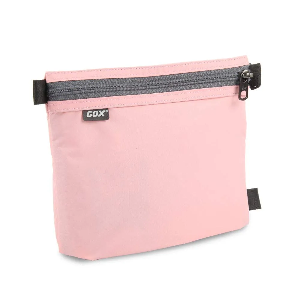 GOX Travel Toiletry Bag Carry On Zipper Pouch Cosmetic Kit Makeup Digital Bag Water Resistant Nylon (Pink)