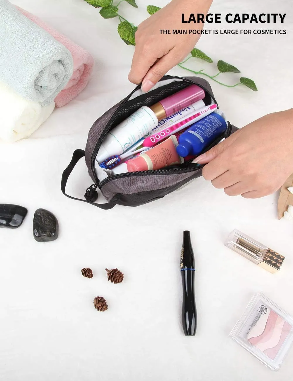 GOX Travel Toiletry Bag Dopp Kit Case for Men Multifunction Packing Organizer Pouch(Black)