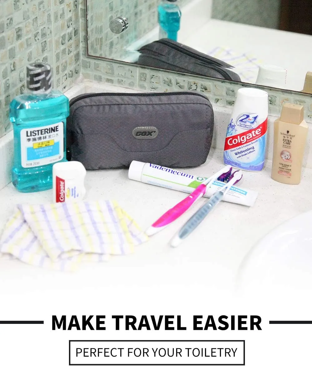 GOX Travel Toiletry Bag Dopp Kit Case for Men Multifunction Packing Organizer Pouch(Grey)