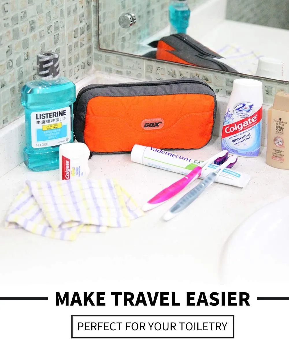 GOX Travel Toiletry Bag Dopp Kit Case for Men Multifunction Packing Organizer Pouch(Orange)