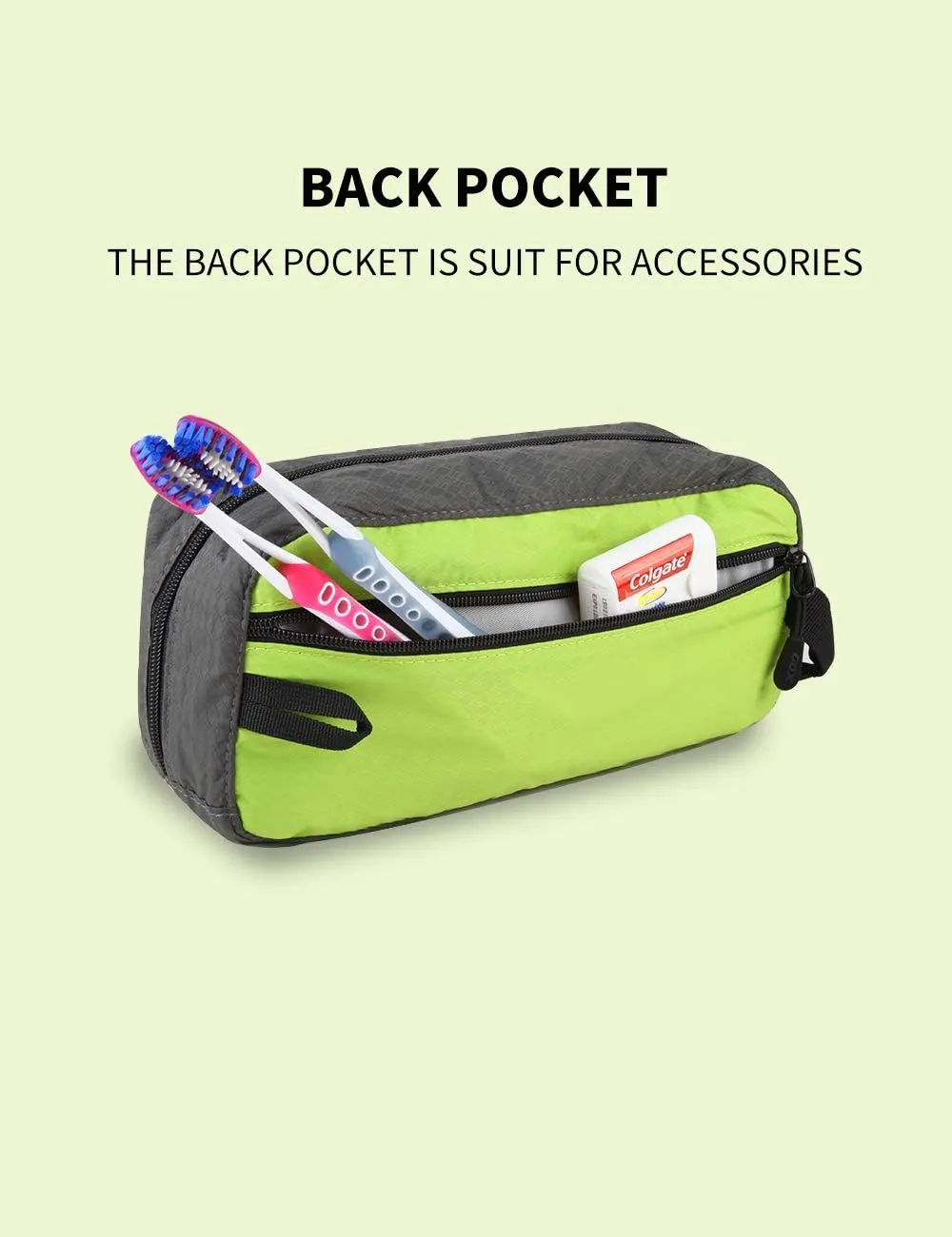 GOX Travel Toiletry Bag Dopp Kit Case Small Zippered Bag Ditty Bag Bathroom Pouch for Women(Green)