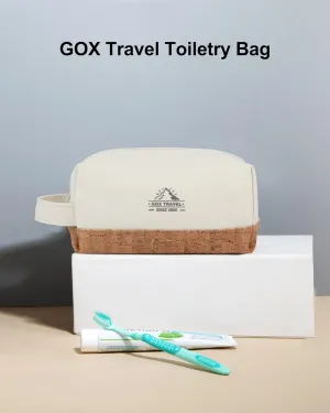 GOX Travel Toiletry Bag for Men and Women, Hanging Dopp Kit Water Resistant Shaving Bag for Toiletry Accessories, Portable for Brushes Tools Bag (Off-White)