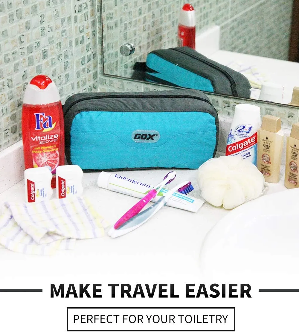 GOX Travel Toiletry Bag,Dopp Kit Case,Ultra-Light Cosmetics Bag Makeup Organizer (Turquoise)