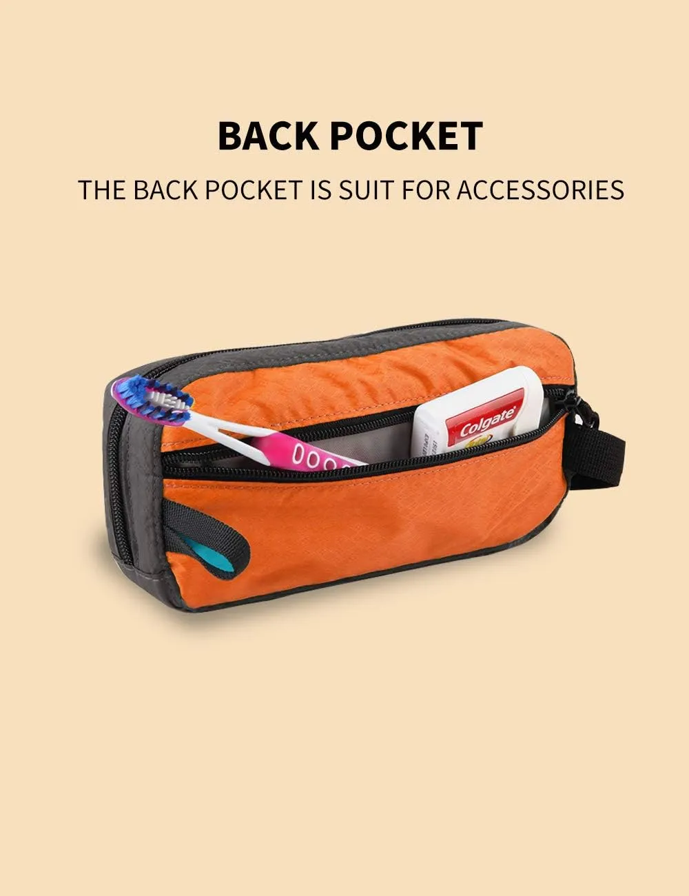 GOX Travel Toiletry Bag,Dopp Kit Case,Ultra-Light Cosmetics Bag Makeup Organizer(Orange)