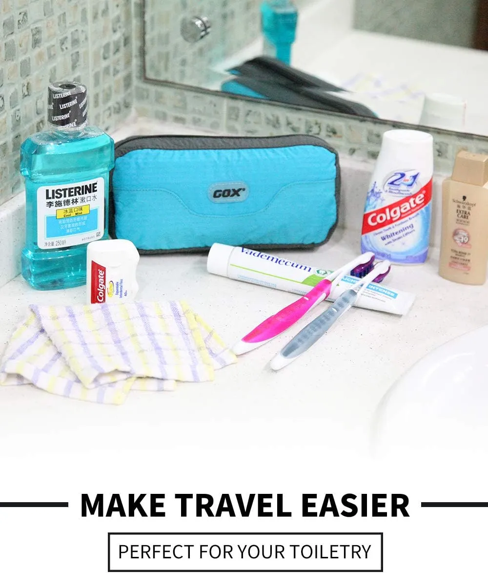 GOX Travel Toiletry Bag,Dopp Kit Case,Ultra-Light Cosmetics Bag Makeup Organizer(Turquoise)