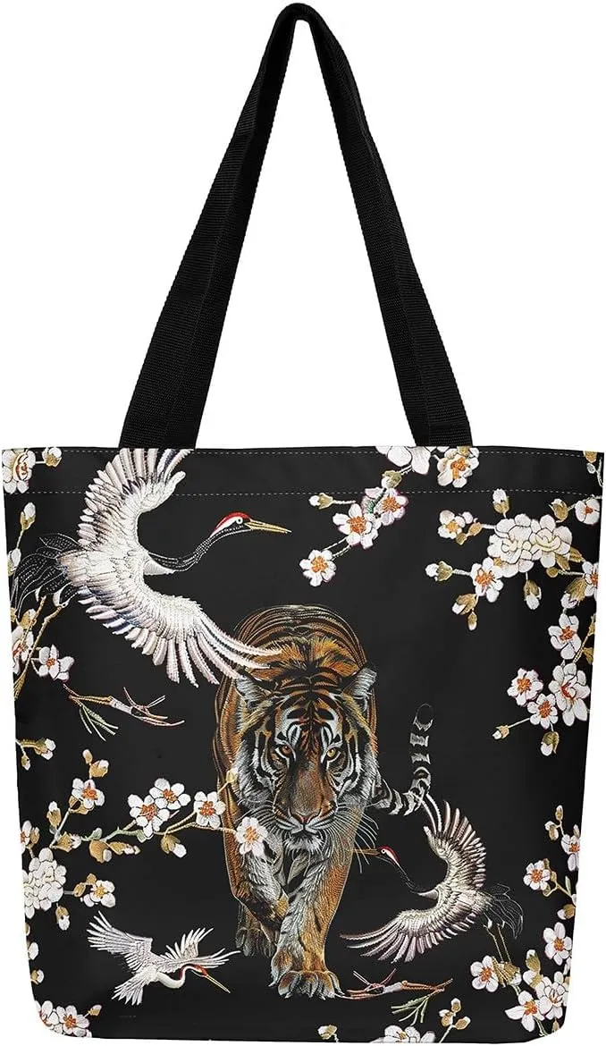 Gradient Swirl Canvas Tote Bag,Galaxy Tie Dye Travel Shopping Bag Bohemian Datura Mandala Circle Shoulder Bag