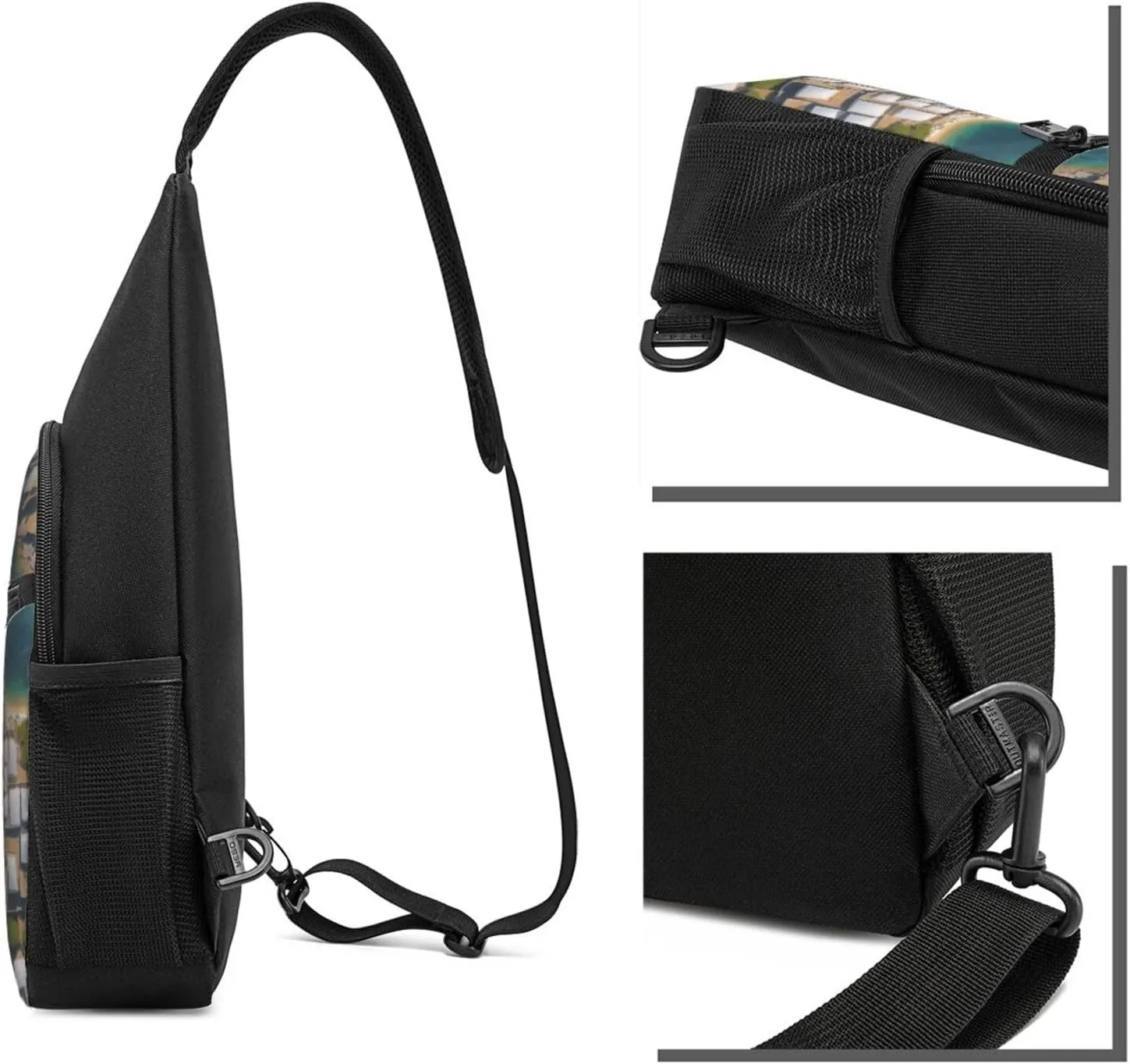 Greek Architecture Printed Patterns Sling Bags For Man And Women Crossbody Chest Bag Shoulder Bag For Casual Sport Daypack