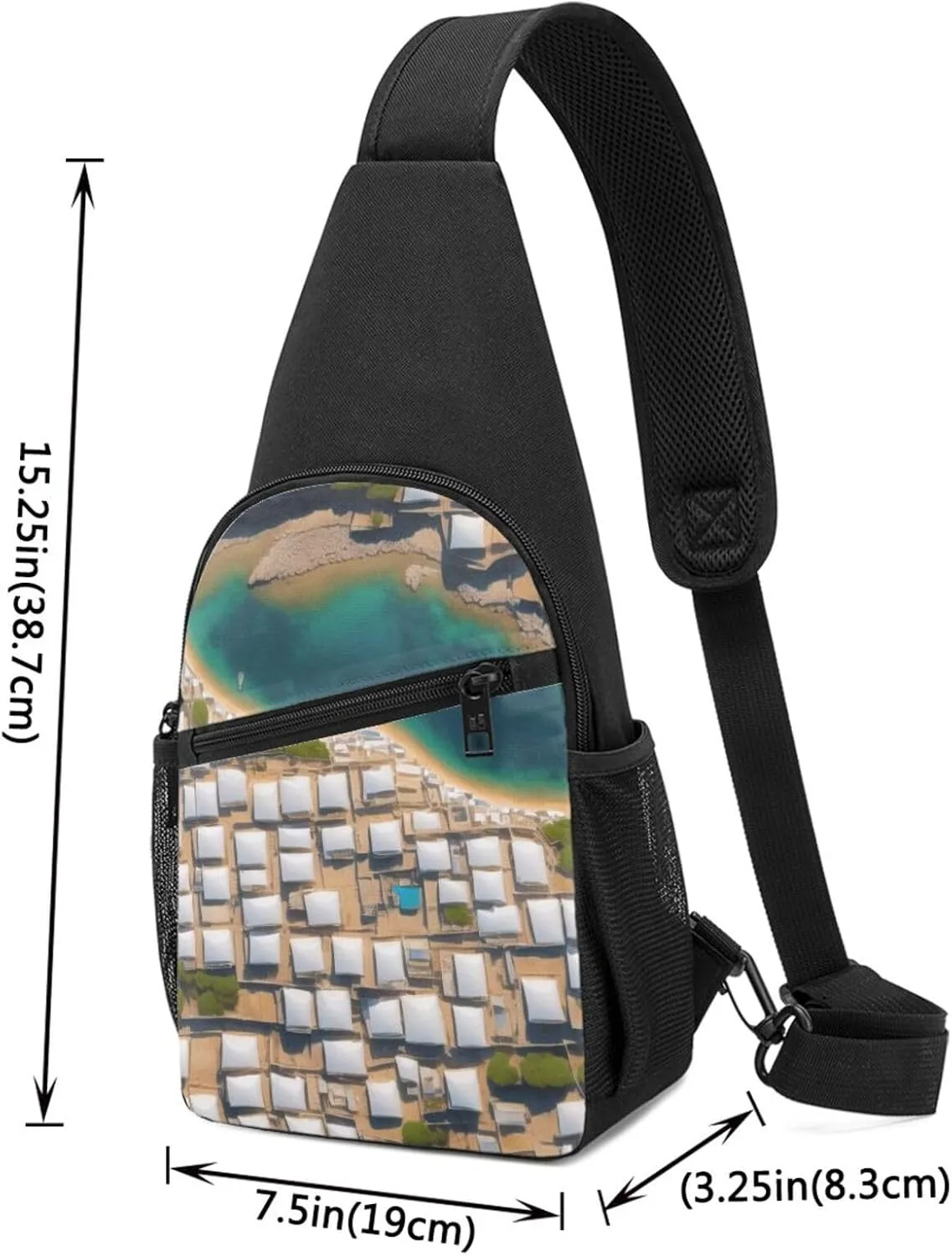 Greek Architecture Printed Patterns Sling Bags For Man And Women Crossbody Chest Bag Shoulder Bag For Casual Sport Daypack