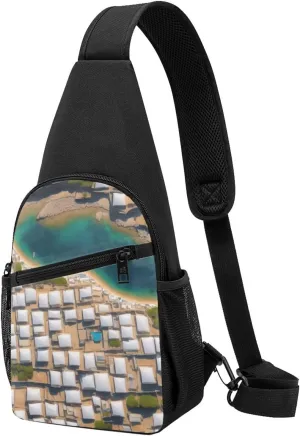 Greek Architecture Printed Patterns Sling Bags For Man And Women Crossbody Chest Bag Shoulder Bag For Casual Sport Daypack