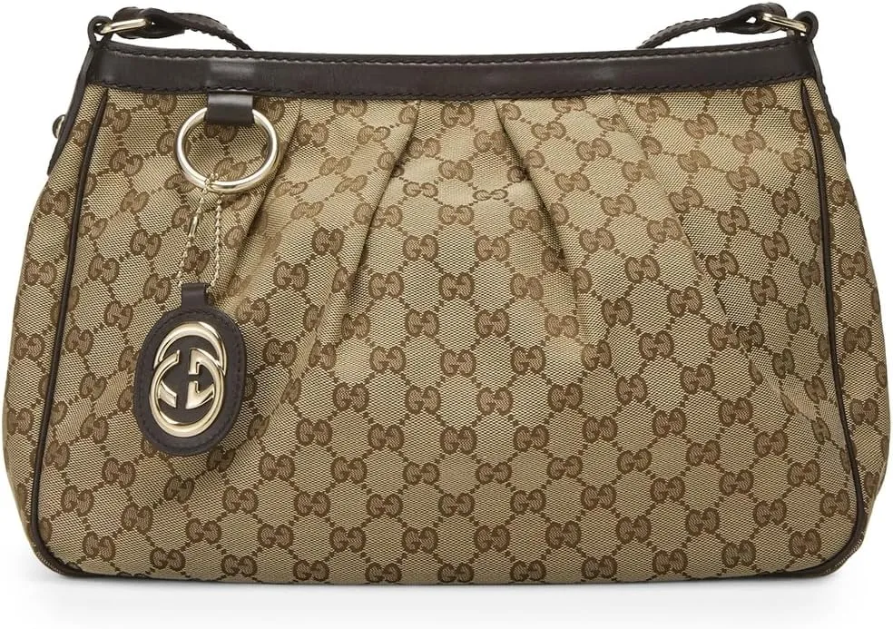 Gucci Women's Pre-Loved Brown Canvas Sukey Messenger Bag, Brown, One Size