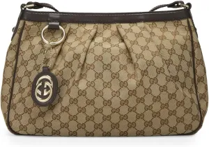 Gucci Women's Pre-Loved Brown Canvas Sukey Messenger Bag, Brown, One Size