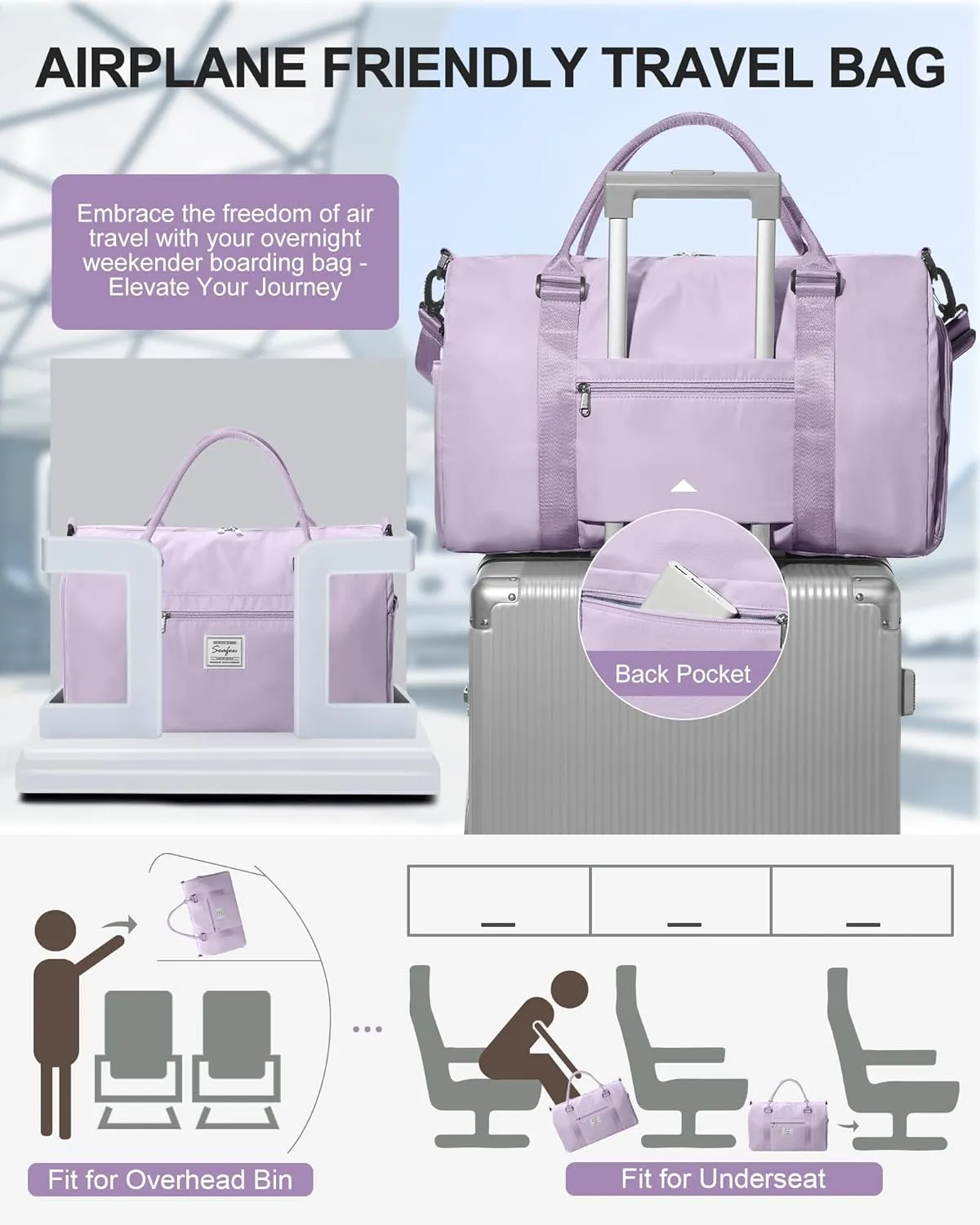 Gym Bag Womens Mens with Shoes Compartment and Wet Pocket Travel Duffel Bag for Women for Plane Sport Gym Tote Bags with Toiletry Bag Waterproof Weekend Overnight Bag Carry on Bag Hospital Holdalls