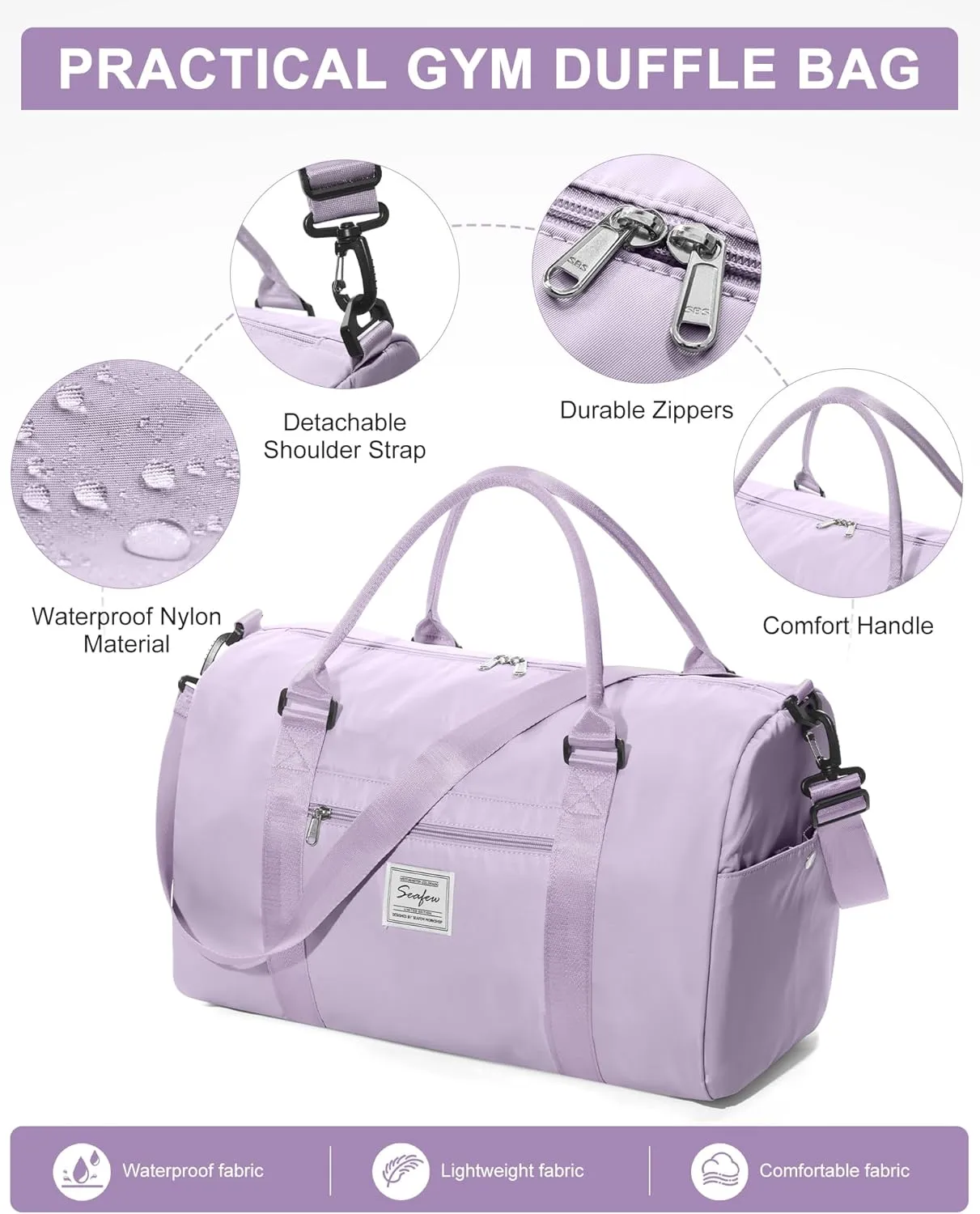Gym Bag Womens Mens with Shoes Compartment and Wet Pocket Travel Duffel Bag for Women for Plane Sport Gym Tote Bags with Toiletry Bag Waterproof Weekend Overnight Bag Carry on Bag Hospital Holdalls