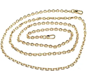 HAHIYO Mini Pochette Purse Chain Strap Thin Wide 6mm for LV Length 59.1 inches Thick 2mm Shiny Gold for Shoulder Cross Body Sling Handbag Wallet Clutch Comfortable Flat Metal Strap 1 Pack
