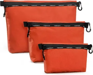 Haimont 3 Sets Zipper Pouch Travel Packing Bags for Toiletry, Makeup, Cosmetic Accessory, Tool, Small Organizer Bag, Water Resistant