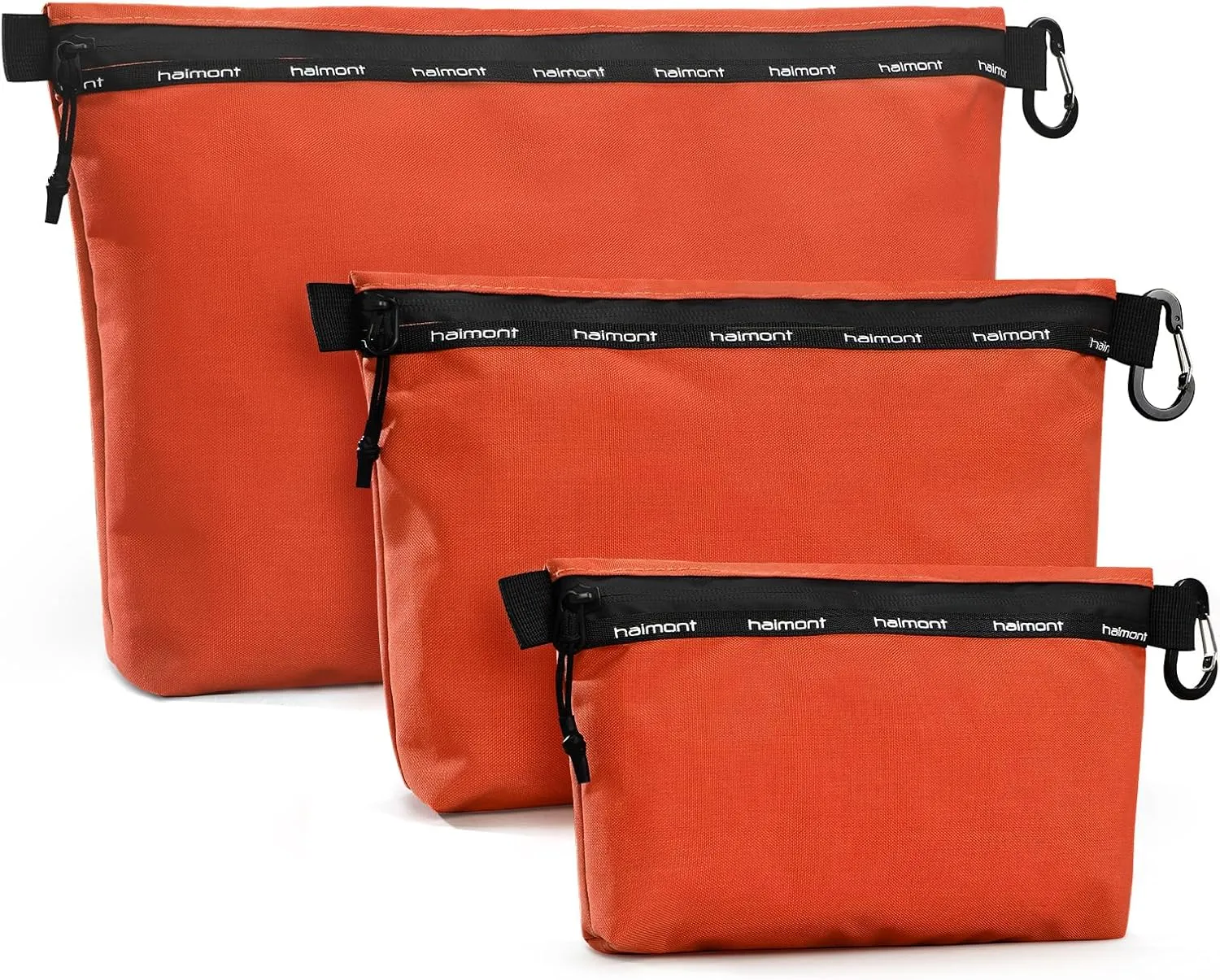 Haimont 3 Sets Zipper Pouch Travel Packing Bags for Toiletry, Makeup, Cosmetic Accessory, Tool, Small Organizer Bag, Water Resistant